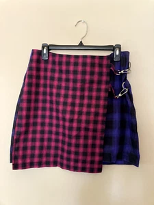 Minifalda envolvente a cuadros The Ragged Priest estilo punk púrpura rosa - talla M/L - Imagen 1 de 4