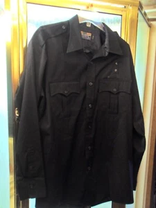 CAMICIA UOMO USATA UNITED UNIFORM PROFLEX BLU NAVY/NERO 17,5 L 36 - Foto 1 di 7