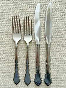 Oneida Edelstahl Besteck 2 Tafelgabeln, 2 Tafelmesser gebraucht (F52C) - Bild 1 von 9