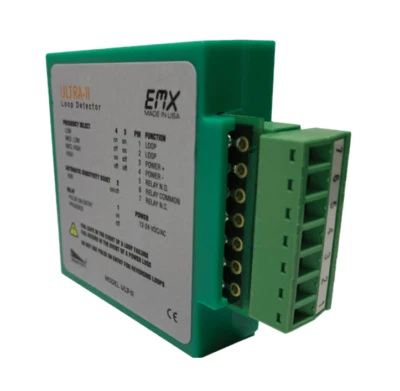 EMX ULTRA-II VEHICLE LOOP DETECTOR WITH DETACHABLE 7-PIN TERMINAL BLOCK