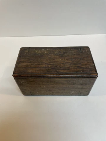 Singer Sewing wooden puzzle box oak vintage antique VG condition patented 1839 Cover