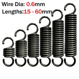 Wire Dia 0.6mm L=15-60mm Extension spring Tension Expansion Extending Spring - Picture 1 of 4