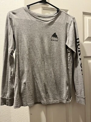 Camisa Burton Snowboards Mujer Gris Manga Larga Peso Medio Ligero Foto 1 de 4