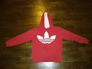 Adidas Originals Hoodie Size M Men's Sweatshirt Pullover Red 3/4 Sleeve Trefoil - Picture 1 of 10