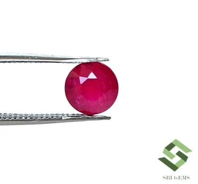 6.50 mm Certified Natural Ruby Round Cut 1.58 CTS Mozambique Loose Gemstone - Image 1 of 4