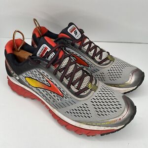 Brooks Ghost 9 Running Shoes Men's Gray Red - US 13