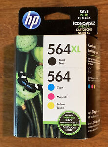 NEW Genuine HP 564XL Combo Pack Black XL Tri Color Ink Cartridge Set Sealed 7/21