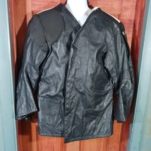 Mens Size L Shooting Jacket Champions Choice Leather Right handed Black White - Picture 1 of 11