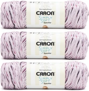 Pack of 3 Simply Soft Speckle Wisteria Yarn Acrylic 235 yards Knit & Crochet 5oz - Picture 1 of 12