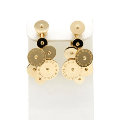 BVLGARI K18YG Cyclady earrings 7 discs yellow gold jewelry 750  - Image 1 of 4