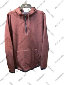 Under Armour Hoodie Mens 2XL High Neck Sweatshirt Burgundy Fleece Lined - Picture 1 of 3