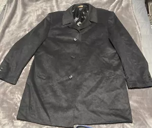 Pronto Moda Black Cashmere Blend Trench Coat Size 50L - Picture 1 of 12