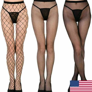 High Waist Pantyhose Fishnet Stockings Mesh Tights Thigh High Socks Sexy Ladies - Picture 1 of 13