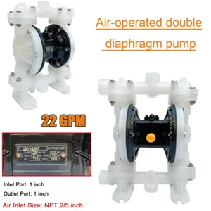 22 GPM Max 100PS Air-Operated Double Diaphragm Pump 1 Inch Inlet Outlet Aluminum - Picture 1 of 11