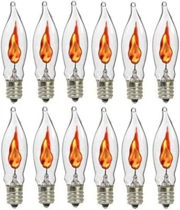 Goothy 12 Pack Christmas Flicker Flame Light Bulbs, Crystal Clear - Picture 1 of 6