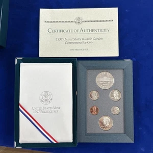1997-S US Mint Prestige Proof Set ~ Botanic Garden Silver Dollar in OGP w/COA - Picture 1 of 4