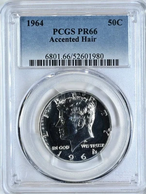 1964 Kennedy Half Dollar PCGS Graded PR66 Accented Hair SHIPS FAST - Image 1 of 2
