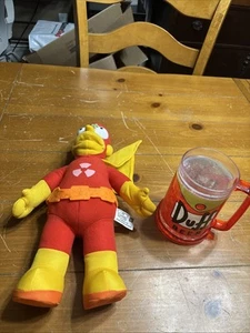RARE Simpsons Homer as Radioactive Man 15" Plush Doll 2006 Nanco + RARE Duff Mug - Picture 1 of 11