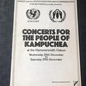Queen The Clash  McCartney Wings Who Specials Programme Kampuchea concert 1979 - Picture 1 of 1