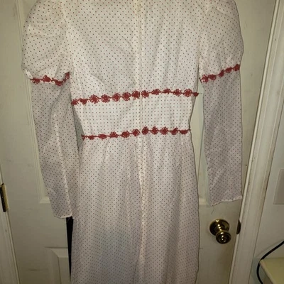 De colección Raro Rana Limón Años 70 Lunares Cottagecore Vestido Largo Cremallera Espalda Junior Foto 1 de 4