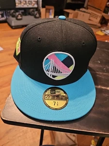 Golden State Warriors 75th Anniversary Pink UV New Era Cap 7 3/8 Neu mit Etikett - Bild 1 von 3
