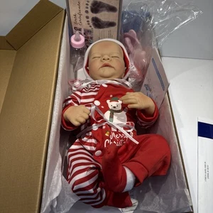 Reborn Newborn Rare Merry Christmas Baby Doll New In Box Paperwork & Accessories - Picture 1 of 24
