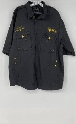 Camisa Eight 732 Para Hombres Gris Manga Corta Bolsillos Cuello Abotonada Talla 2XL Foto 1 de 4