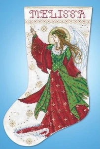 Kit Punto de Cruz ~ Medias de Navidad Ángel de la Alegría Design Works #DW5990 - Imagen 1 de 3