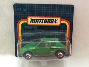 MATCHBOX MB-25 PEUGEOT 205 GREEN - ON CARD - HTF - RARE ! - Bild 1 von 2