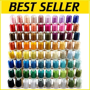 80 Colors 1000M Polyester Embroidery Thread Kit - Perfect for Janome & More - Picture 1 of 8