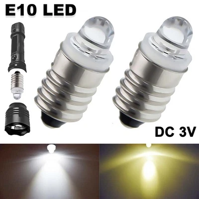 3V E10 LED Bulb Screw Globe Bulbs Warm/White Replace For Torch Flashlight Light - Image 1 of 4