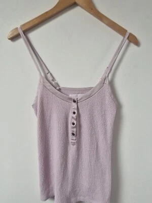Mantaray Lilac Ribbed Vest Blouse Top Size 8 10 - image 1 of 4
