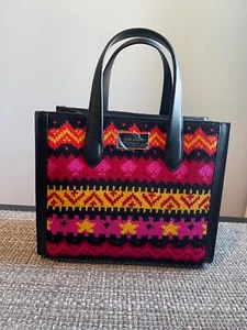 NWT Kate Spade New York Manhattan Carnival Fair Isle Sweater Knit Small Tote - Picture 1 of 8