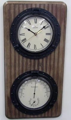 BULOVA  WALL CLOCK - THERMOMETER, HYGROMETER AND CLOCK C3734 - Image 1 of 3