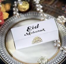 6x Eid Mubarak Gift Favour Sweet Chocolate Boxes - White & Gold - Islam Ramadan