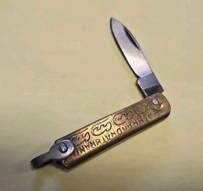 Mini Navaja de Bolsillo Vintage Mango de Latón Artesanal en: Llavero Joyería Pendientes  Foto 1 de 3