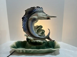 Vintage Lane & Co Van Nuys CA Mid Century MCM Marlin Schwert Fisch Lampe Leuchte 1957 - Bild 1 von 21