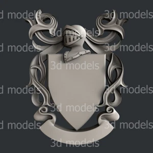 Modelos 3d STL para CNC, Artcam, Aspire, escudo de armas alivio AUTENTICIDAD - Imagen 1 de 4
