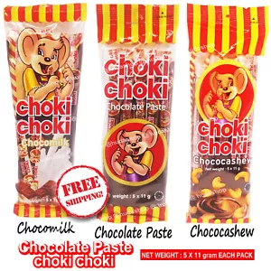 Chocolate Paste Choco Milk Cashew Choki 5 Sticks x 11g Per Pack You Must Try It - Picture 1 of 10