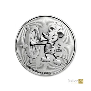 2017 1 oz Steamboat Willie Silver Coin Disney 1 ounce Silver Bullion Coin unc: - Picture 1 of 2