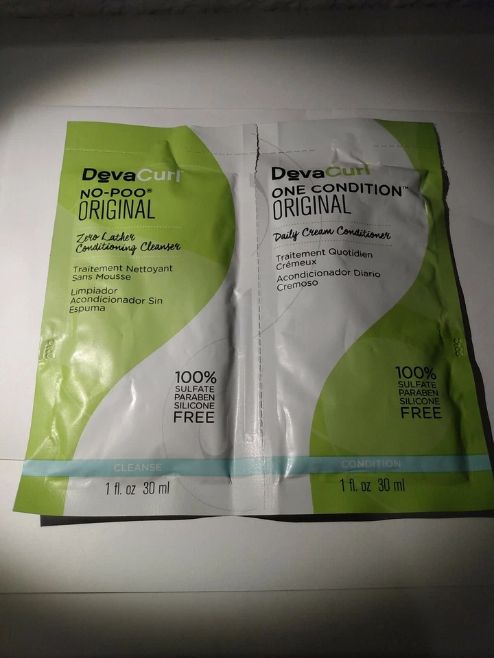 DevaCurl No Poo and One Condition Decadence Samples 1 oz $2 Shipping - Image 1 of 4