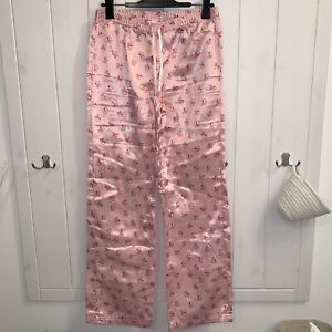 h&m schlafhose gr. xs 34 rosa satinhose Pyjamahose hose rosa rot Glänzend Snoopy
