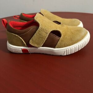 Livie Luca Toddler Youth Size 7 Baby Shoes Brown Red Slip On Comfort Sneakers