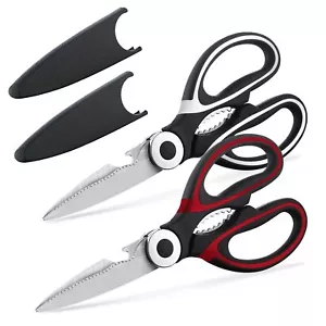 2 Pack Multifunctional Kitchen Shears Stainless Steel Cooking Poultry Scissors - Picture 1 of 7