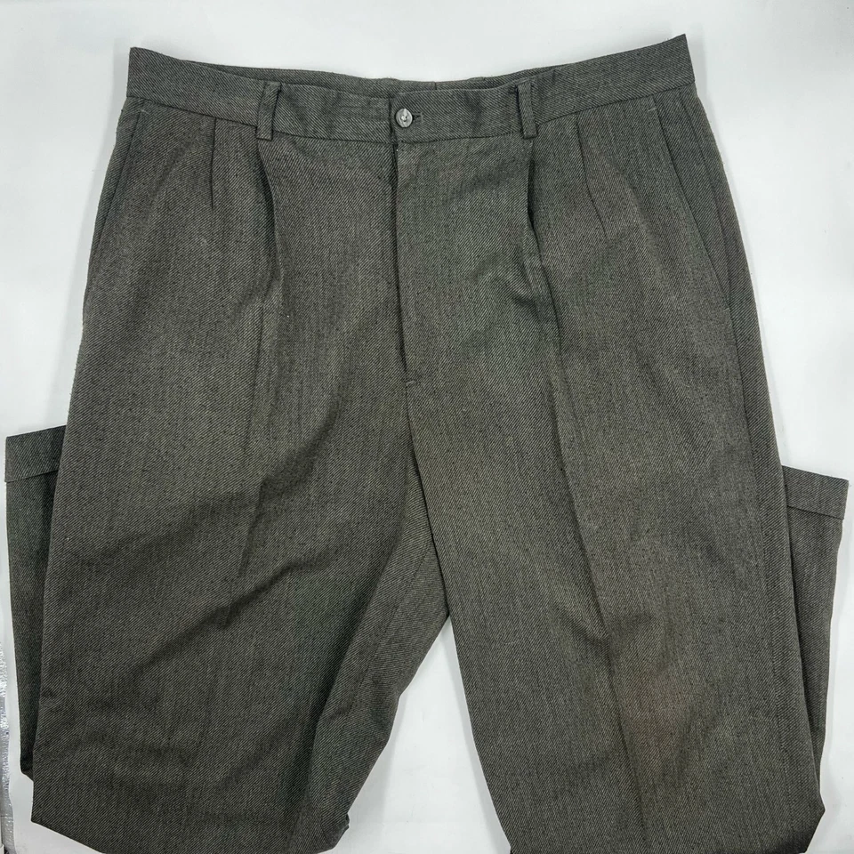 Claiborne Mens Dress Pants Classic Fit 34/32 Gray Polyester Blend Straight Leg - Изображение 1 из 4