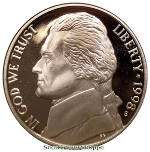 1998 S Jefferson Nickel 5C Gem Deep Cameo Proof San Francisco Nickle Ships Free! - Picture 1 of 2
