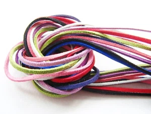 Veloursleder Imitat Band 100 cm bunt 10 Stück Bastelband Choker Schmuckband - Bild 1 von 1