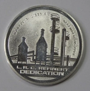 1968 Liberia Refining Co. Widmung Silber rund 27g .925 Sterling Silber - Bild 1 von 5