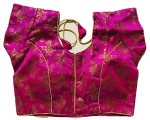 "NUEVA Blusa Sari Readymade Diseñador RANI MANGAS BROCADO DORADAS DORI 36" - EE. UU. - Imagen 1 de 7