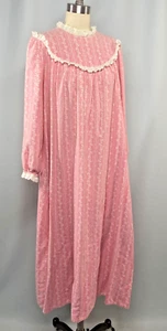 LL BEAN By LANZ Camicia da notte vintage rosa flanella TAGLIA SMALL originale abito modesto - Foto 1 di 11